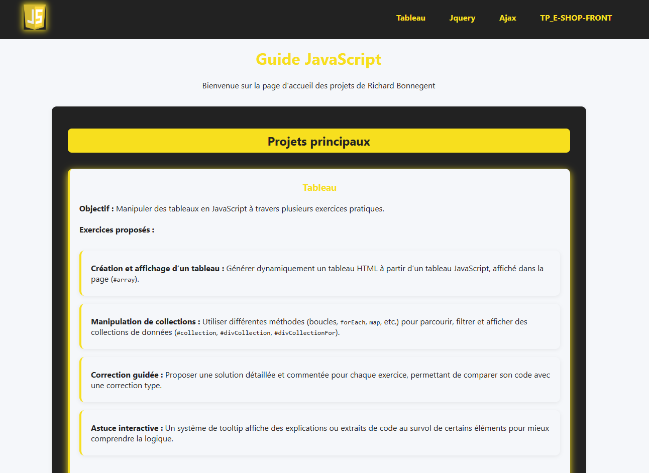 E-Shop Front (jQuery, AJAX, JavaScript)